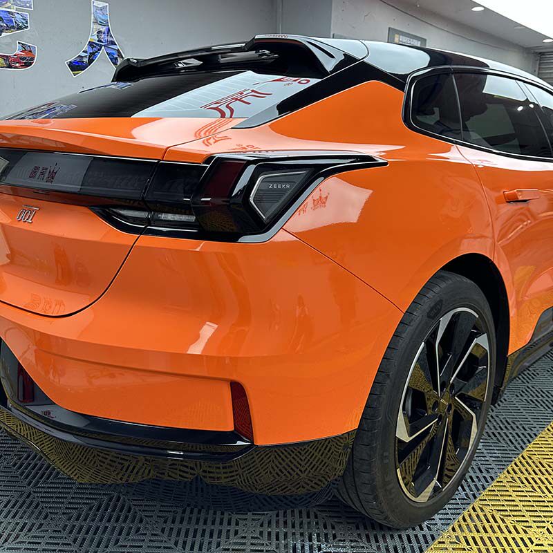 水晶烈焰橙改色膜质保五年广州直营店全车包贴极氪4月15日施工图