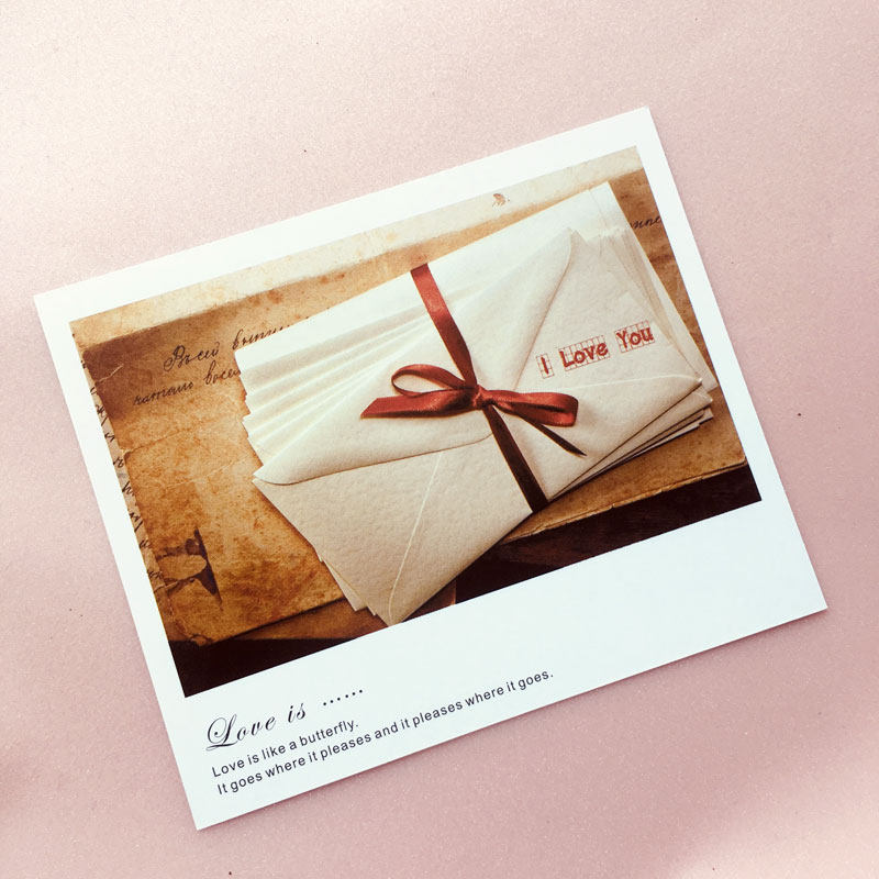 乐品纸卡爱情情书小卡片明信片贺卡网店好评卡LOVE七夕婚礼情人节