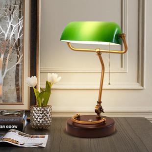 复古充电台灯图书馆书桌护眼阅读台灯无线充电卧室床头老上海台灯