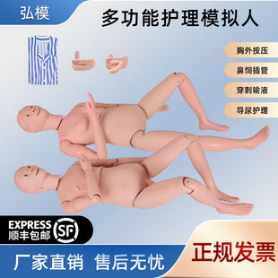 养老护理训练模拟人护士打针假人急救男女导尿口鼻咽插管橡皮人