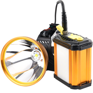 恒流四核爆亮激光炮分体头戴式头灯强光远射通宵续航夜钓灯超疝气