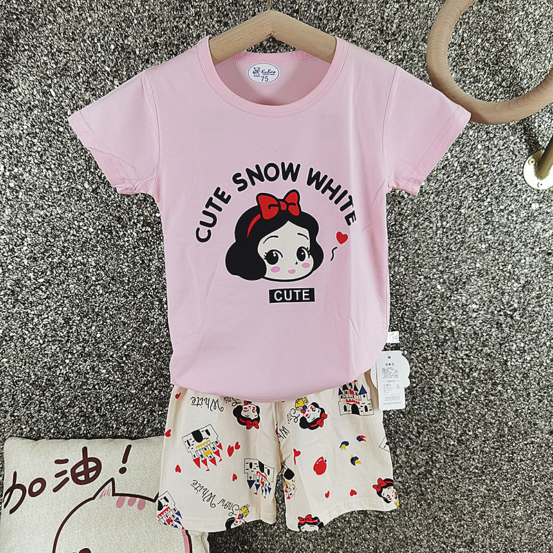 纯棉短袖短裤套装女童公主夏