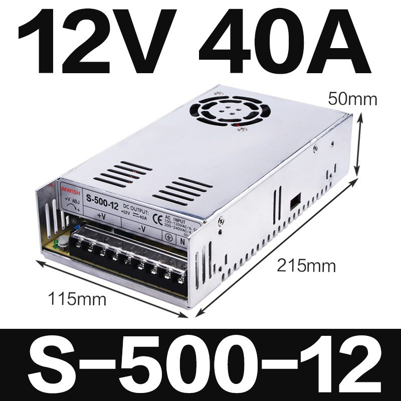 MINGWEI MS|S-500W 가변 전압 0 24V 0V 12V DC 0-20A40A 변압기 스위칭 전원 공급 장치