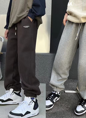 天依角2023冬新款儿童加绒休闲裤18106中大童一体绒亲子卫裤18107