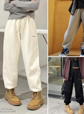 天依角2024冬款男女中大童一体绒刺绣螺纹卫裤26050休闲裤26051