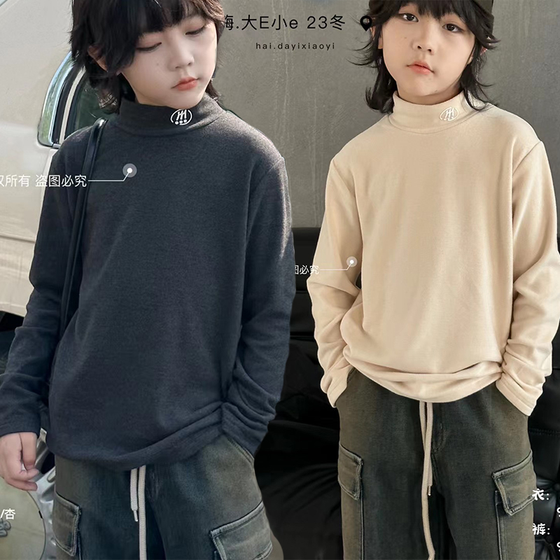 大E小e半高领韩版德绒打底衫发热