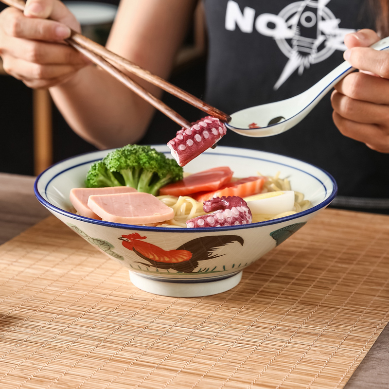 陶瓷周星驰加厚碗餐具国潮公鸡碗