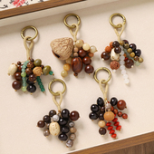 手工编织天然满愿种子包包挂件植物菩提子钥匙扣复古新中式 包挂饰