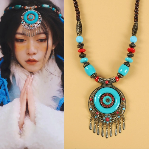 Этнический ретро аксессуар для волос с кисточками, ожерелье, подвеска, этнический стиль, стиль бохо