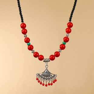 异域风情额饰眉心坠复古民族风藏族头饰额头链红色锁骨链项链女