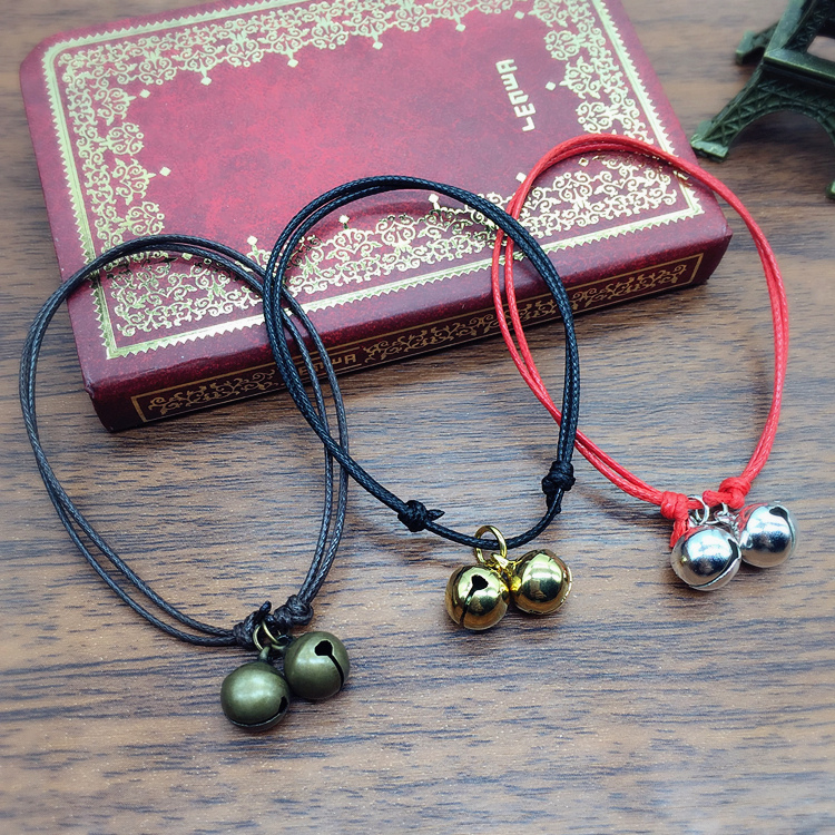 韩版森系复古时尚铃铛手链女脚链小清新情侣手绳欧币饰品生日礼物