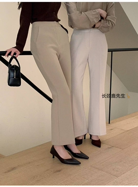 2026年春季新款韩国东大门 marly束腰式小微喇通勤西装裤