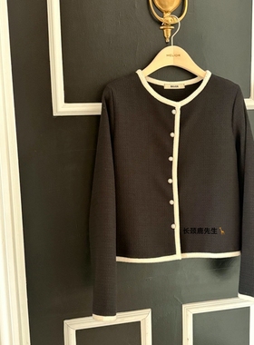 2025年秋冬新款韩国东大门直邮 melior镶边珍珠纽扣短外套