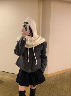 2025年秋季新款韩国东大门直邮 lovememore连帽式披肩针织衫