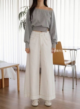 2025年秋冬新款韩国东大门直邮 odd背部松紧腰牛仔阔腿裤