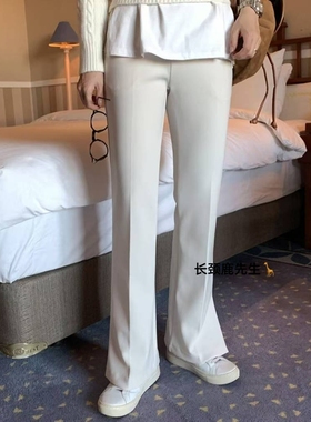 2025年秋冬新款韩国东大门直邮 marly松紧腰开叉拉绒西装裤