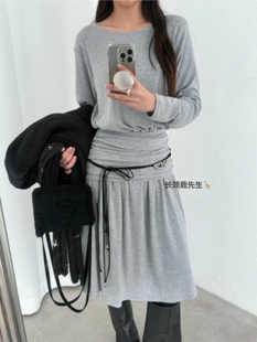 andrin褶皱腰部设计个性 韩国东大门 连衣裙 新款 2026年春季