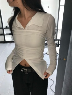 套装 bboo自留款 翻领t恤 韩国东大门直邮 2024年秋冬新款