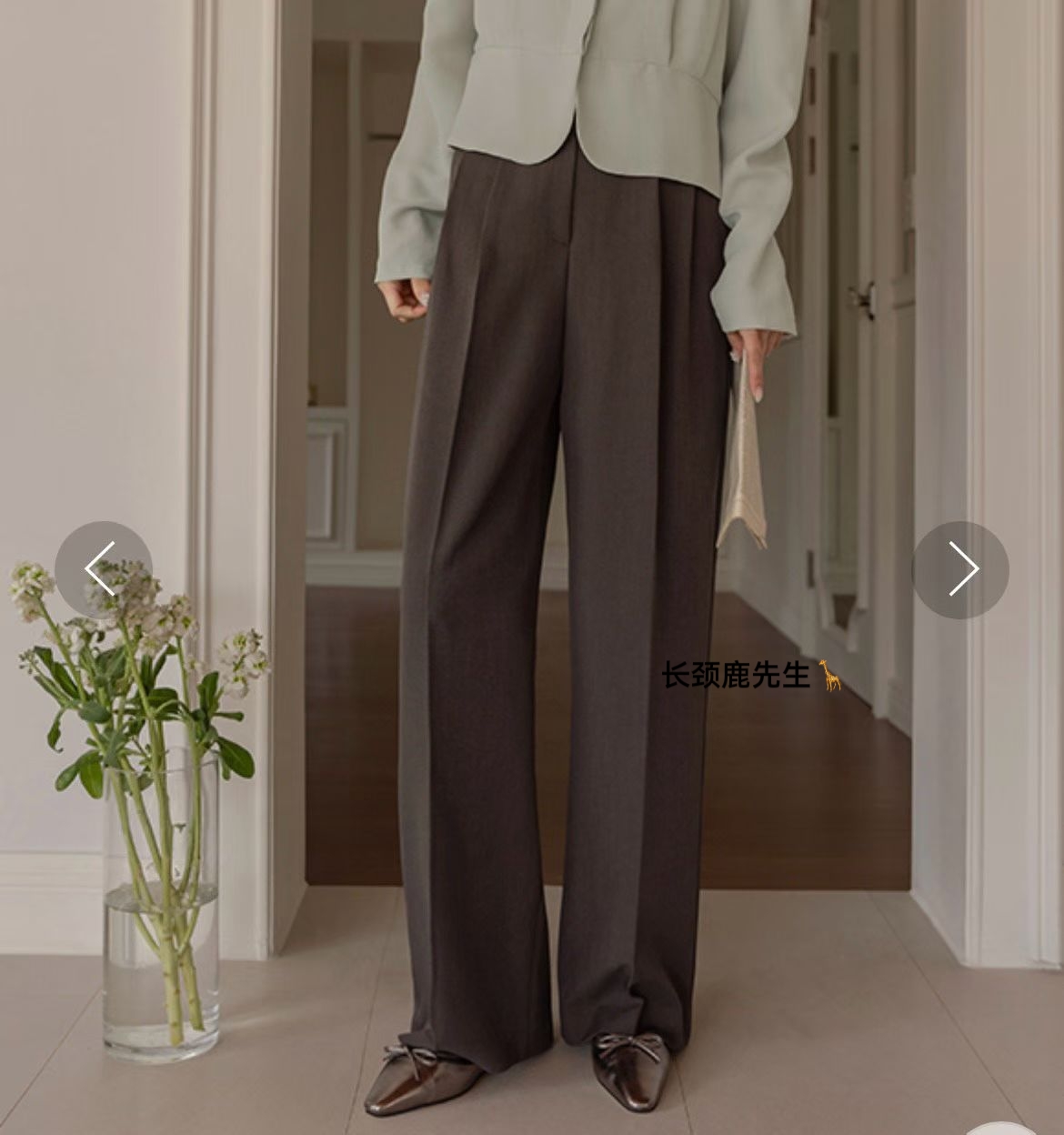 2025年秋冬新款韩国东大门直邮 highend束腰式褶皱直筒西装裤