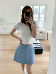 jess半松紧腰暗条纹半身裙 韩国东大门 2026年春季 新款