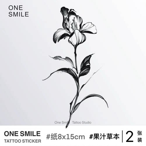 NEOSMILE 山茶花 草本果汁防水持久小众小清新女性感水墨纹身贴