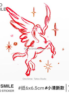 ONESMILE 血色天马 纹身贴个性锁骨性感女防水持久手臂彩色翅膀