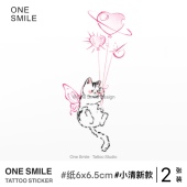 ONESMILE 气球猫咪 可爱纹身贴学生防水持久女彩色儿童卡通手臂