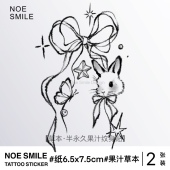 草本果汁半永久防水持久可爱个性 NEOSMILE 兔蝴蝶结 女高级纹身贴