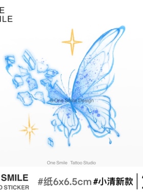 ONESMILE 破碎融化蝴蝶 清冷少女演唱会音乐节纹身贴防水持久锁骨