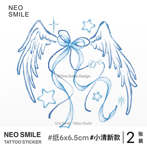 ONESMILE 羽翼之光 蝴蝶结翅膀遮瑕持久防水小清新可爱遮盖纹身贴