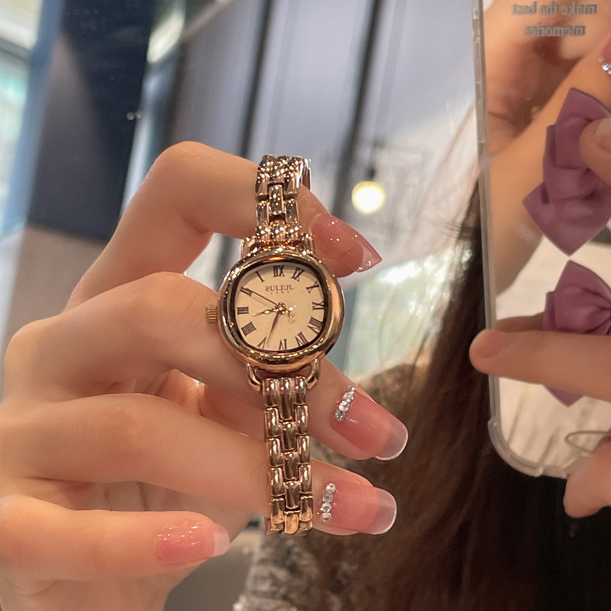 聚利时女式指针时尚轻奢手表