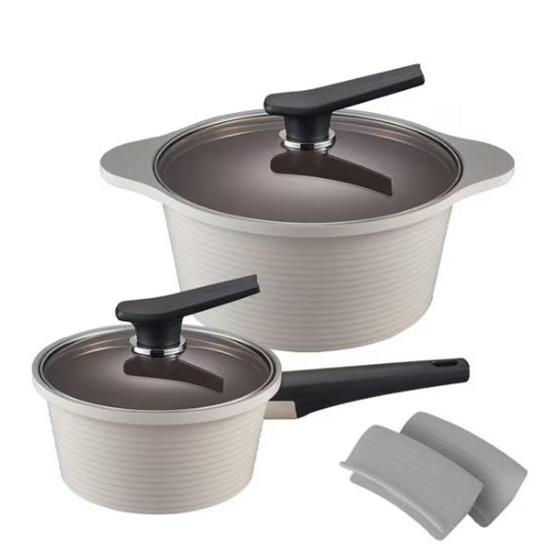 韩国直邮原装正品 Happycall 不粘汤锅奶锅炖锅2件套 电磁炉通用