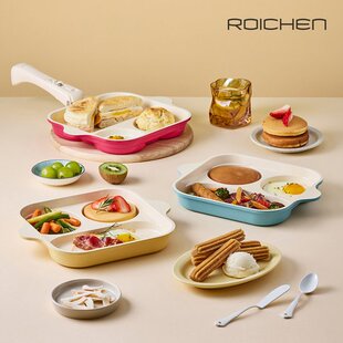 韩国原装进口正品ROICHEN 陶瓷涂层不粘锅平底锅煎锅早餐锅