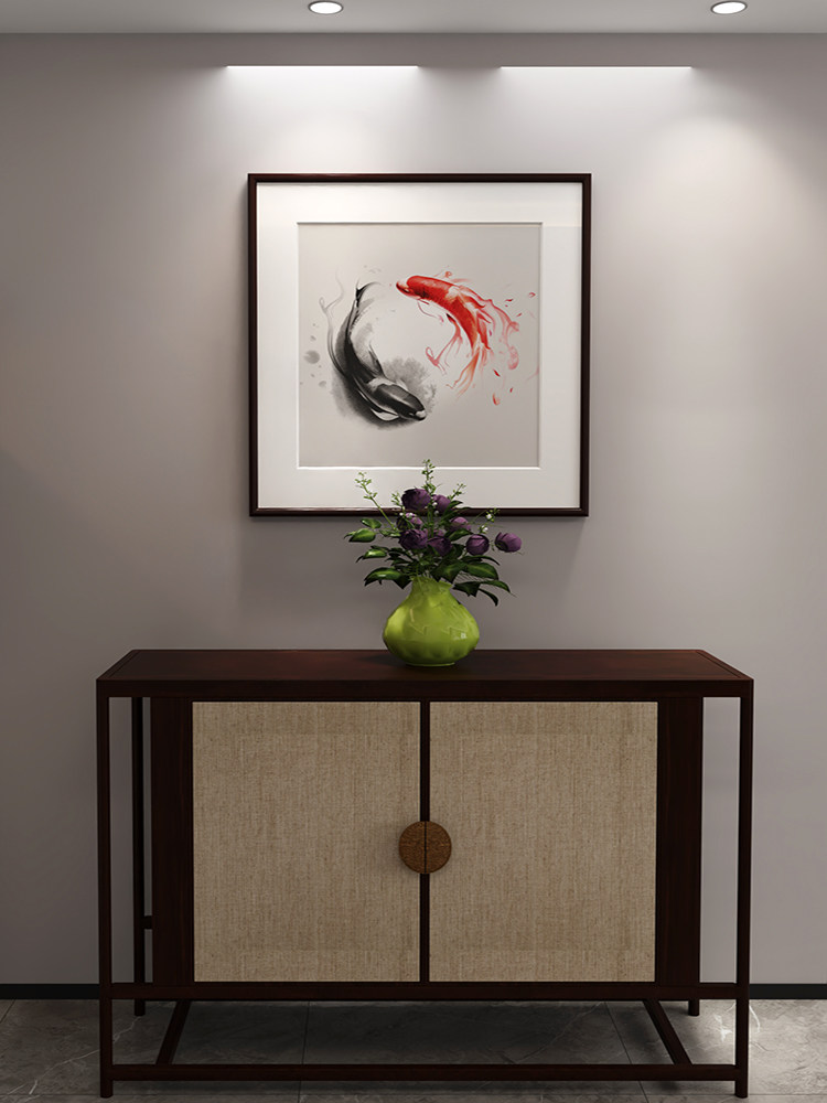 双鱼戏水图新中式餐厅装饰画玄关太极阴阳鱼挂画鱼跃龙门锦鲤壁画,家居饰品,现代装饰画,淘宝优惠券,粉丝福利购,淘宝优惠卷