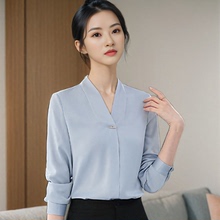 职业衬衫女正装高级感2025春夏新款不透不皱白色长袖大码职场衬衣