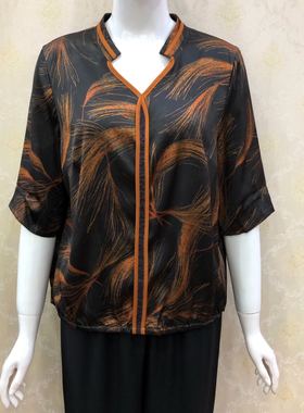 若男佳人20086妈妈母亲节套裤套装50-60岁宽松休闲缎面纱套装大码