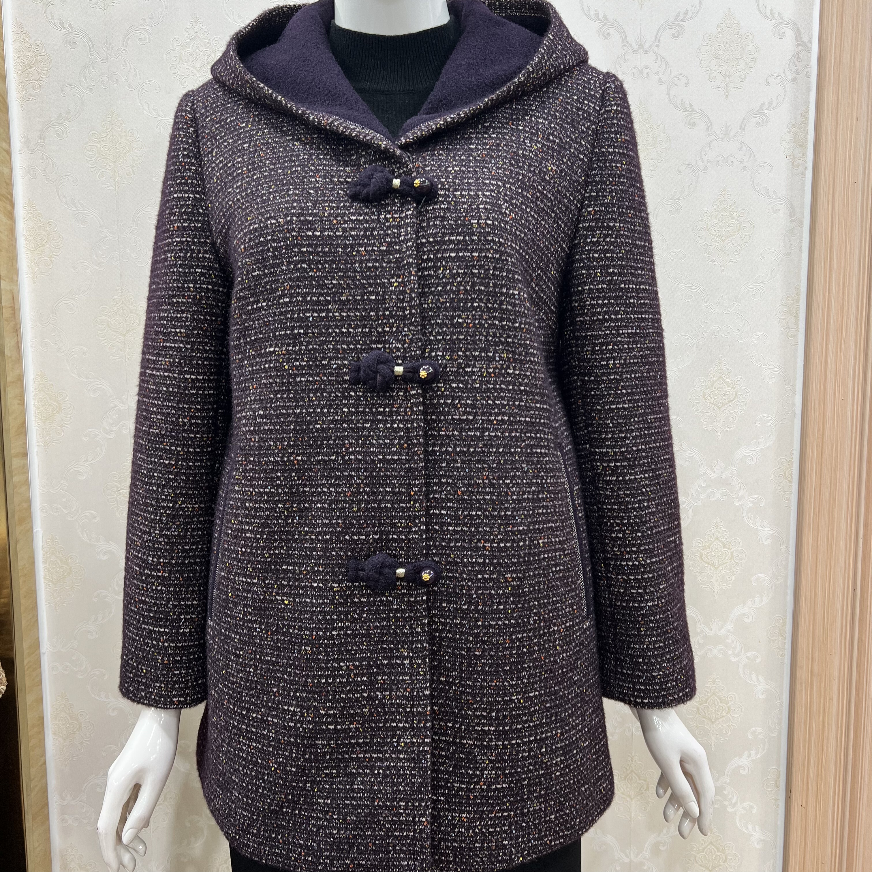 若男佳人65230新款中老年女装妈妈装连帽外套女显瘦百搭上衣加绒