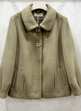 晟利达2024新款中老年女装妈妈装秋冬毛呢女时尚气质短款外套2466