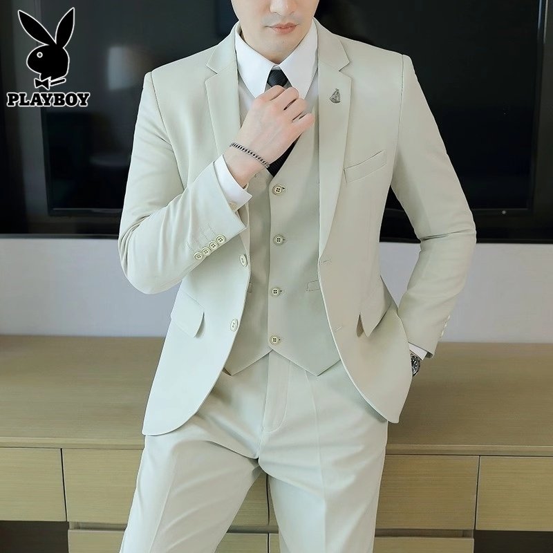 花花公子休闲西服套装男士正装礼服2025年秋季新款搭配西裤男一套