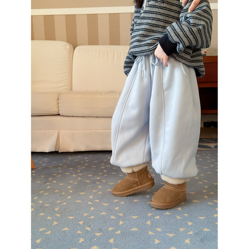 Harper kids 韩版秋冬儿童束脚松紧腰抽绳运动卫裤 H25A0609116