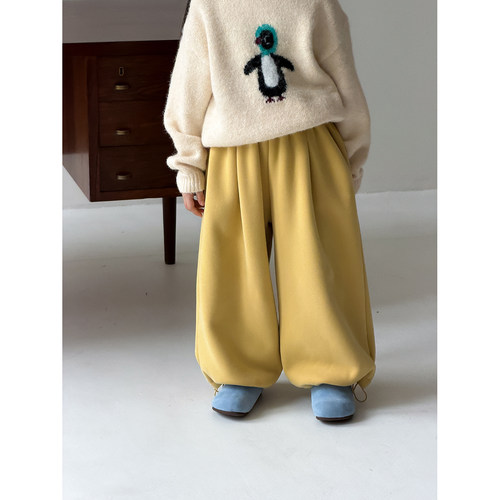 女童时尚休闲加厚保暖阔腿裤