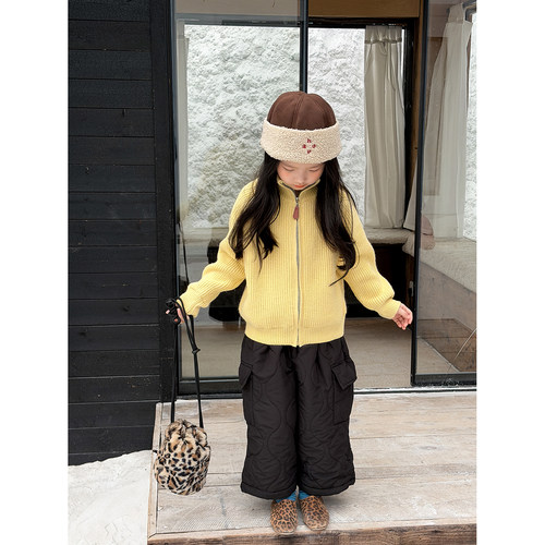 Harper kids 韩版女童洋气加厚德绒拉链开衫毛衣 H25A181039