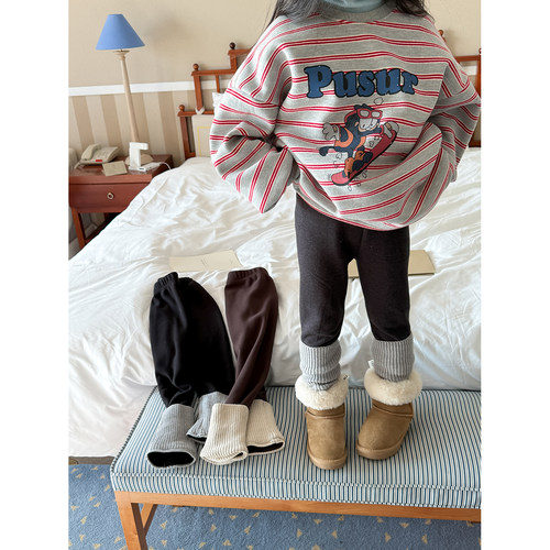 Harper kids 韩版女童秋冬百搭保暖修身拼接打底裤 H25A1809106