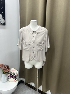 自留款2025新款夏季薄款女装短袖衬衫宽松休闲百搭上衣高级简约款