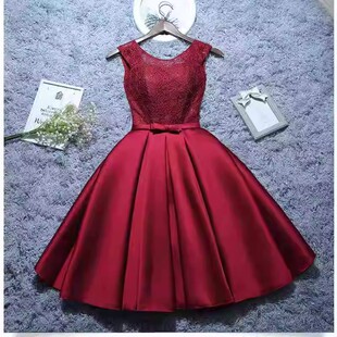 新款敬酒服新娘红色显瘦短款晚礼服结婚订婚连衣裙派对小礼服