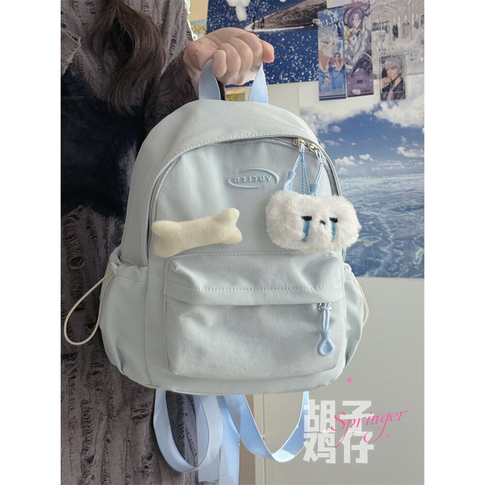 STILLWAWOO纯色百搭小书包女韩版少女学生迷你双肩包高颜值简约休图片