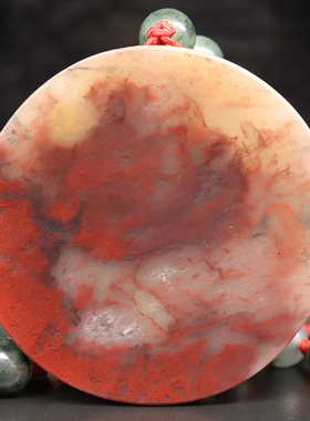 天然鸡血玉玉石上朗料玉化红吊坠