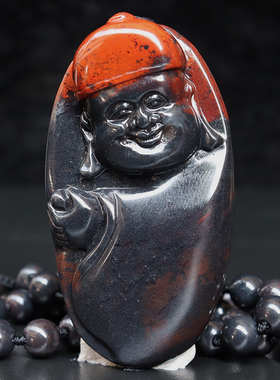 天然玉石挂牌 桂林鸡血玉石吊牌 高端上朗料玉化红33*61*13mm 69g