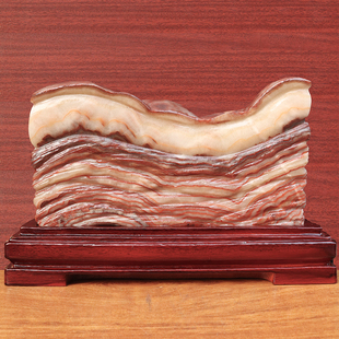 5cm6842g 天然石材奇石摆件猪肉石桌面装 饰雕刻石摆件34