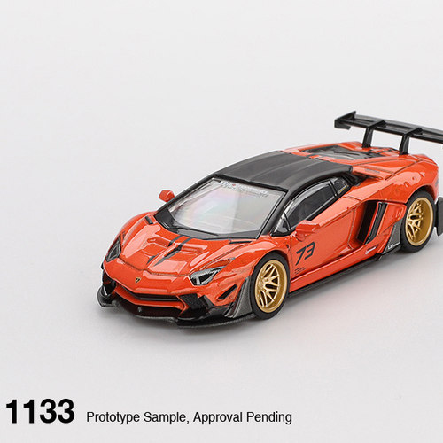 MINIGT#1133-LB WORKS Lamborghini Aventador橙色合金赛车1:64